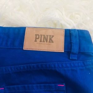 Pink Victoria”s Secret Jeans shorts.